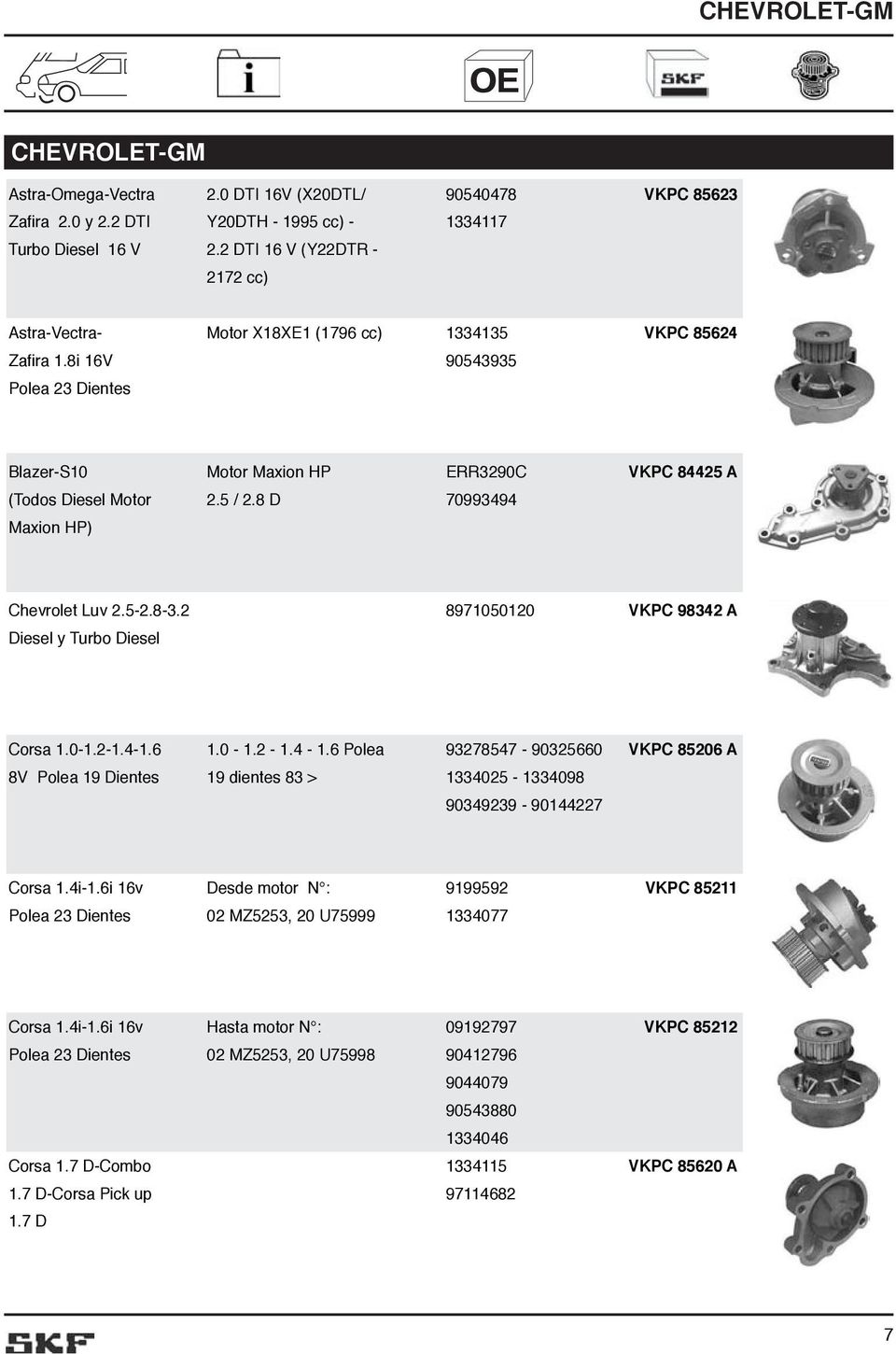 5 / 2.8 D 70993494 Maxion HP) Chevrolet Luv 2.5-2.8-3.2 8971050120 VKPC 98342 A Diesel y Turbo Diesel Corsa 1.0-1.2-1.4-1.