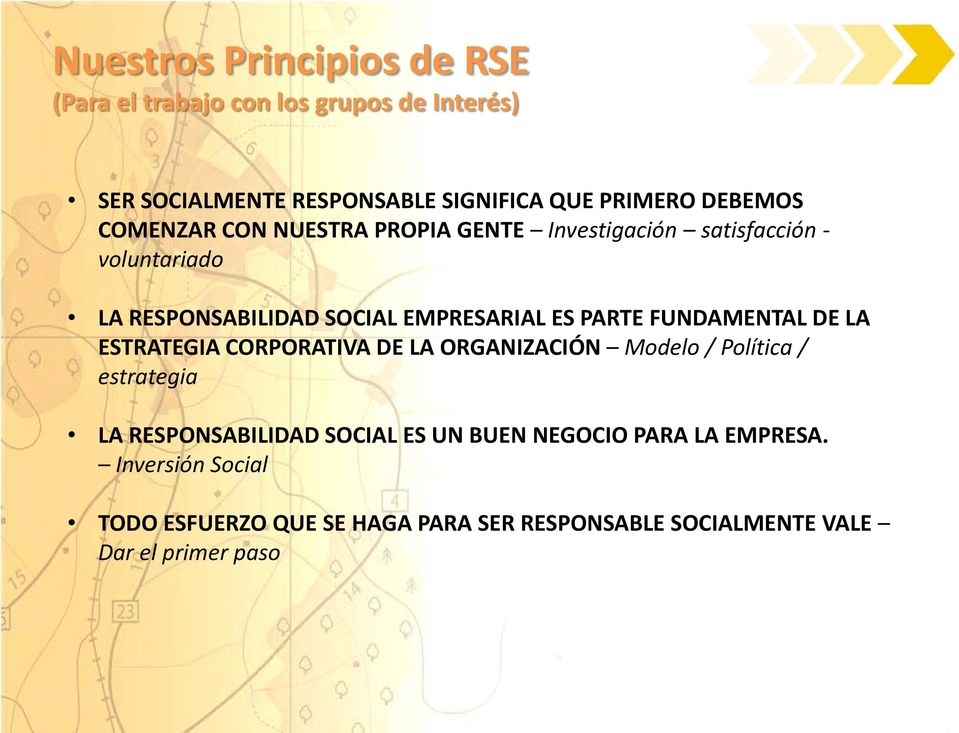 PARTE FUNDAMENTAL DE LA ESTRATEGIA CORPORATIVA DE LA ORGANIZACIÓN Modelo / Política / estrategia LA RESPONSABILIDAD SOCIAL ES