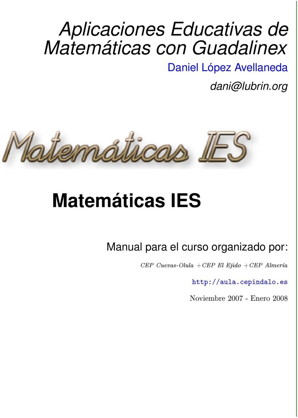 org Matemáticas IES Manual para el curso organizado