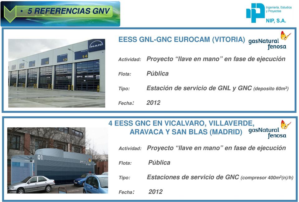 EESS GNC EN VICALVARO, VILLAVERDE, ARAVACA Y SAN BLAS (MADRID) Proyecto llave en mano