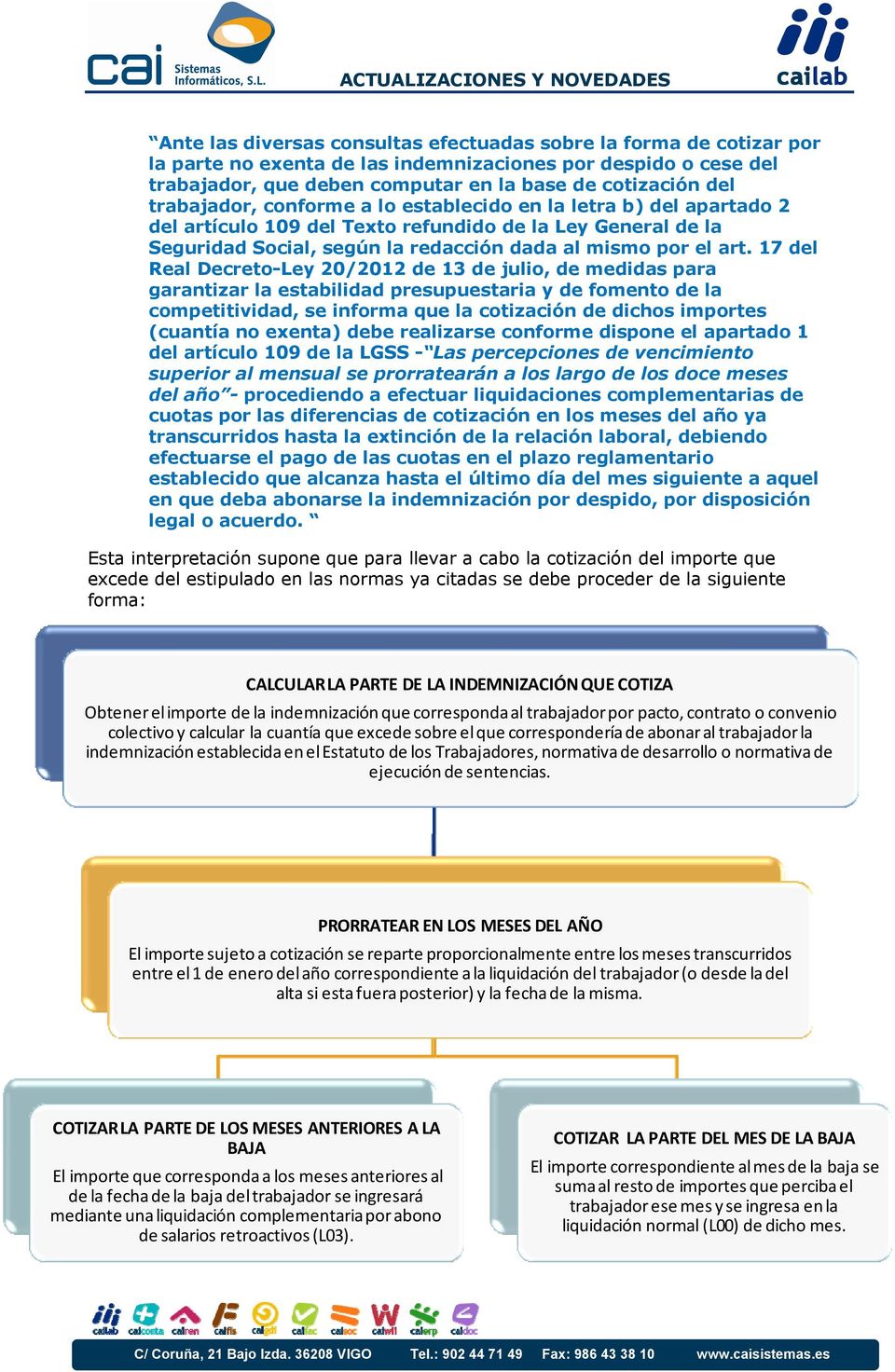 17 del Real Decreto-Ley 20/2012 de 13 de julio, de medidas para garantizar la estabilidad presupuestaria y de fomento de la competitividad, se informa que la cotización de dichos importes (cuantía no