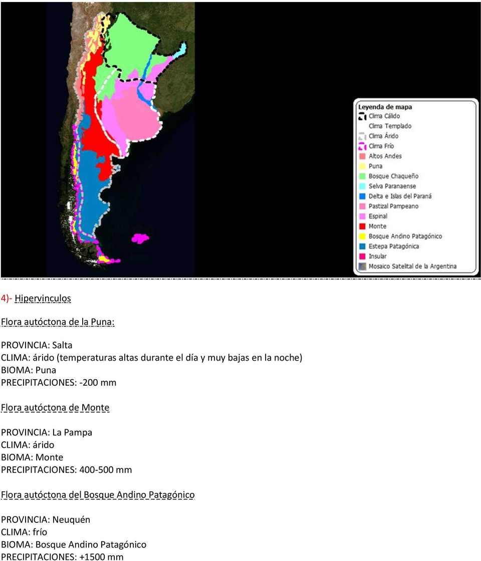 PROVINCIA: La Pampa CLIMA: árido BIOMA: Monte PRECIPITACIONES: 400-500 mm Flora autóctona del Bosque