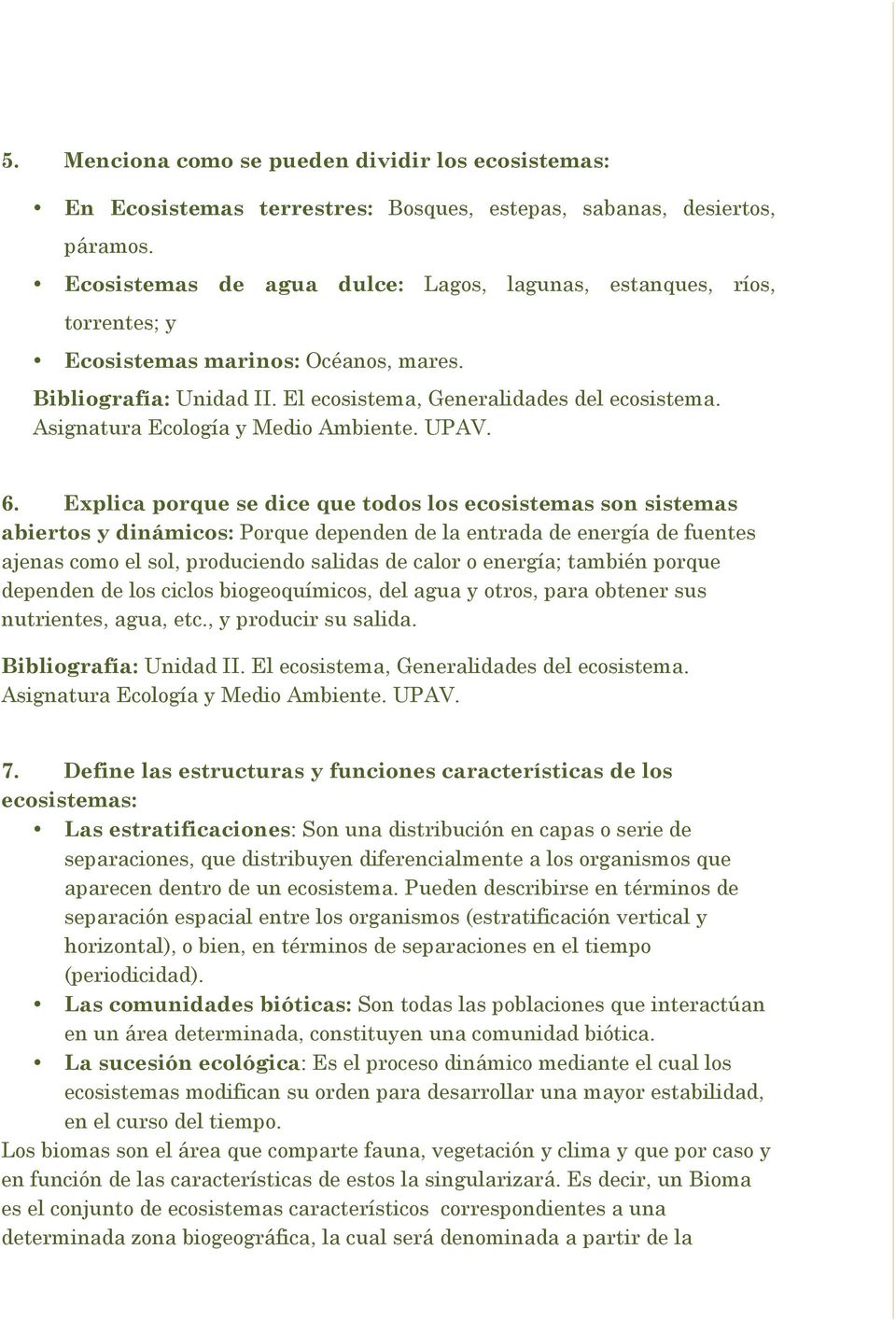 signatura Ecología y Medio mbiente. UPV. 6.