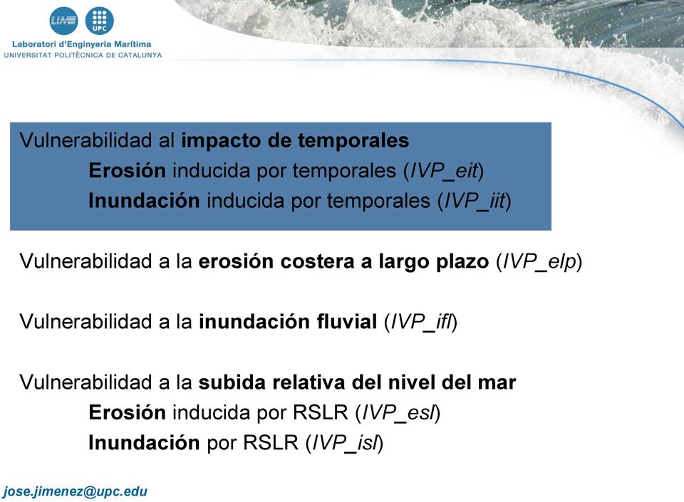 plazo (IVP_elp) Vulnerabilidad a la inundación fluvial (IVP_ifl) Vulnerabilidad a la