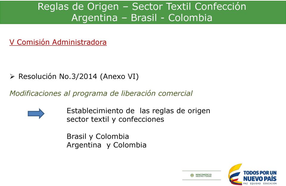 3/2014 (Anexo VI) Modificaciones al programa de liberación
