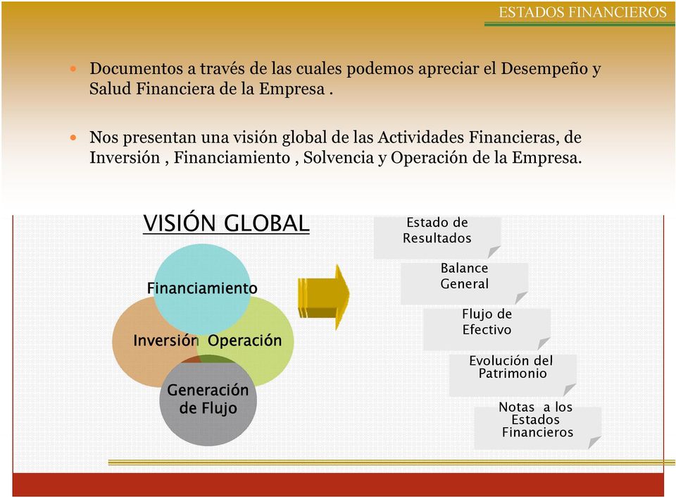 14 Nos presentan una visión global de las Actividades Financieras, de Inversión, Financiamiento, Solvencia y