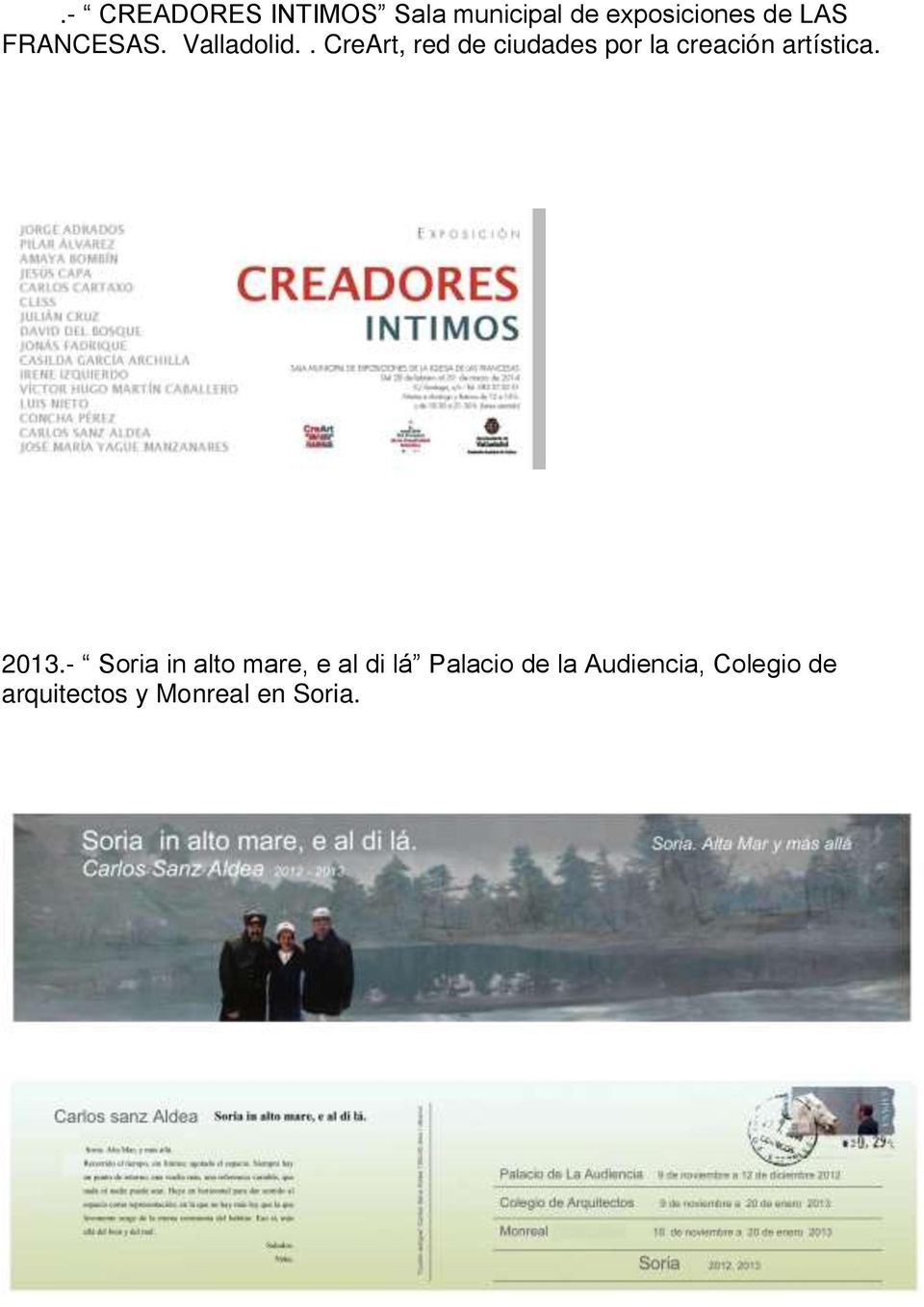 . CreArt, red de ciudades por la creación artística. 2013.