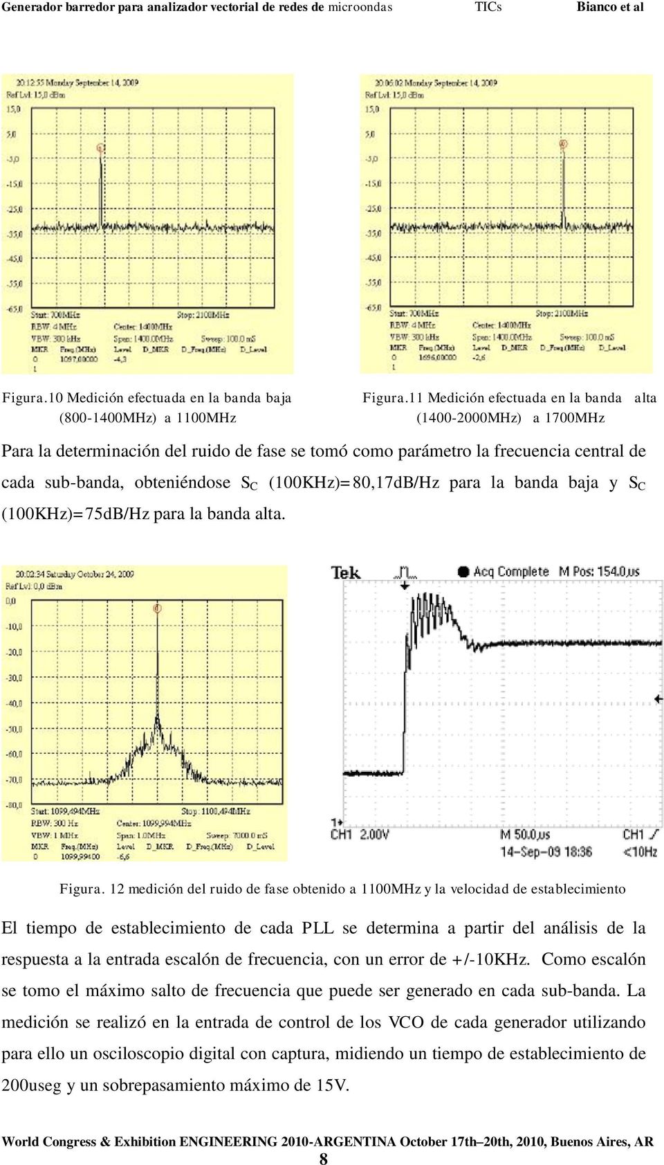 (100KHz)=80,17dB/Hz para la banda baja y S C (100KHz)=75dB/Hz para la banda alta. Figura.