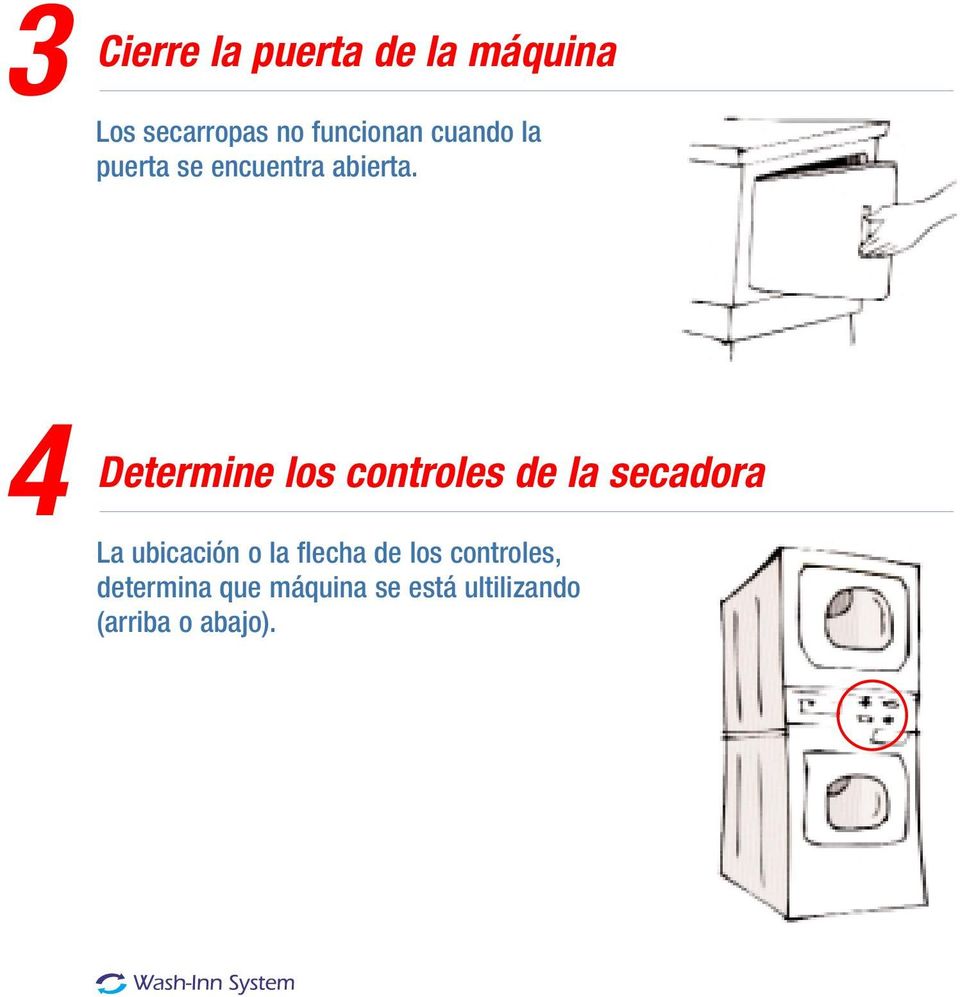 4 Determine los controles de la secadora La ubicación o la
