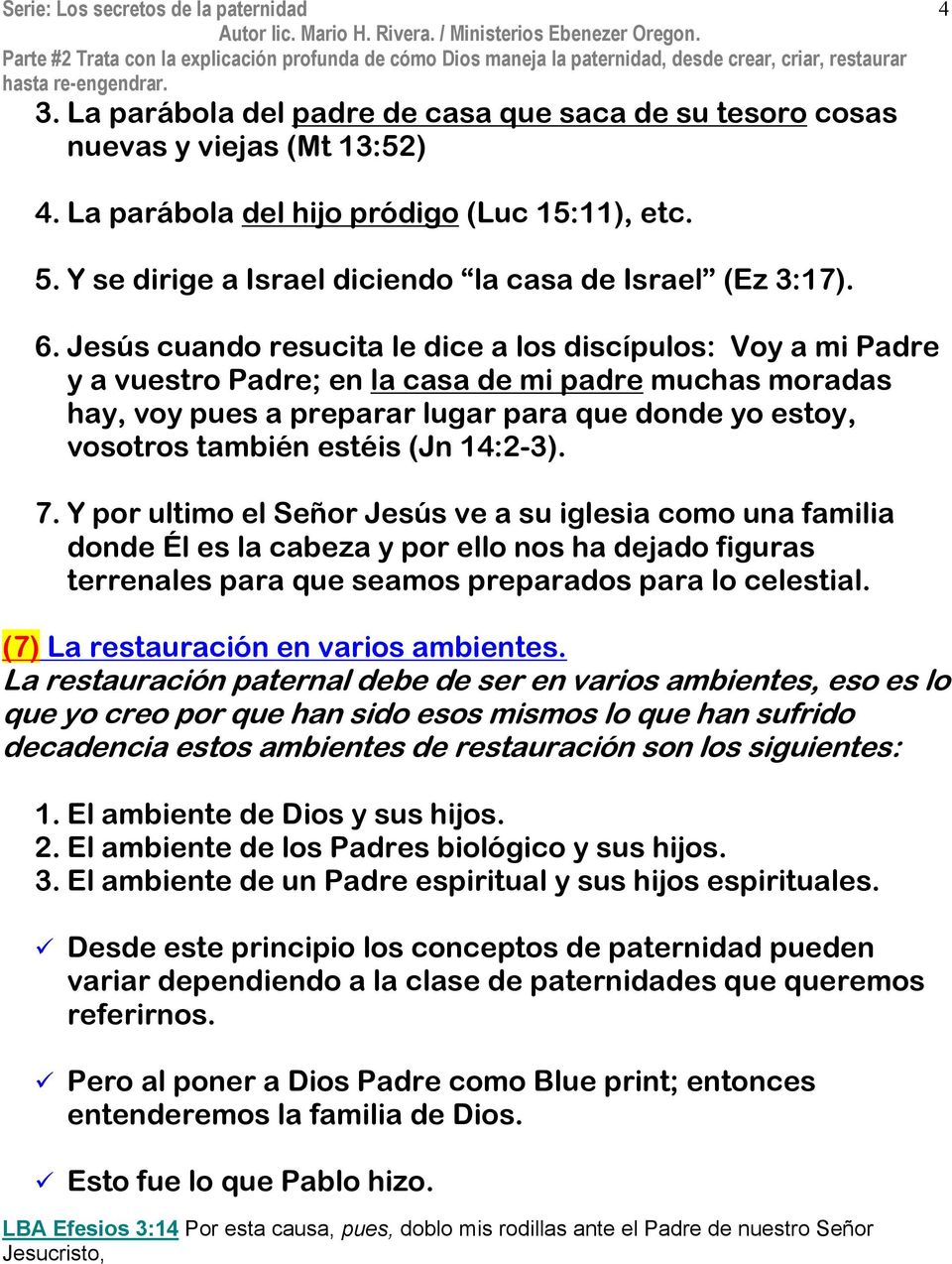 4) #1 La restauración de las paternidades es necesaria. 1. La palabra  restauración, viene del heb. Kapotastasis. - PDF Descargar libre