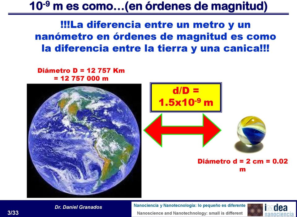 magnitud es como la diferencia entre la tierra y una canica!