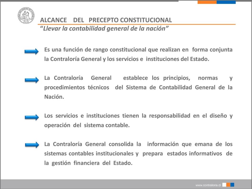 La Contraloría General establece los principios, normas y procedimientos técnicos del Sistema de Contabilidad General de la Nación.