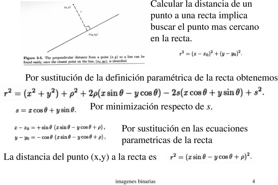 Por sustitución de la definición paramétrica de la recta obtenemos Por