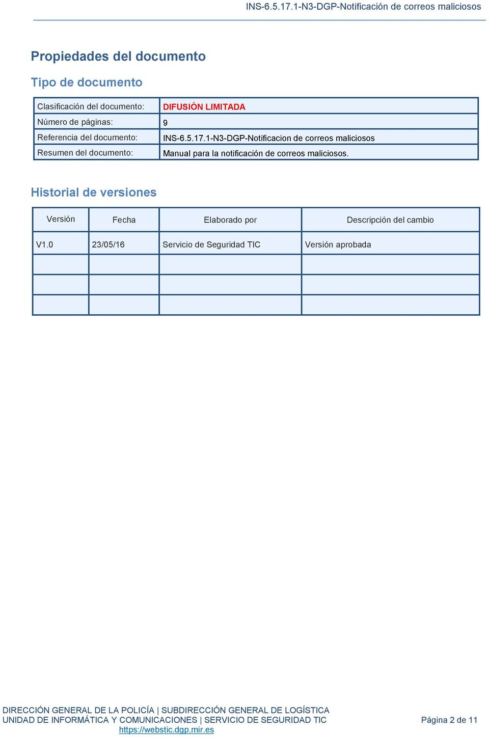 1-N3-DGP-Notificacion de correos maliciosos Resumen del documento: Manual para la notificación de