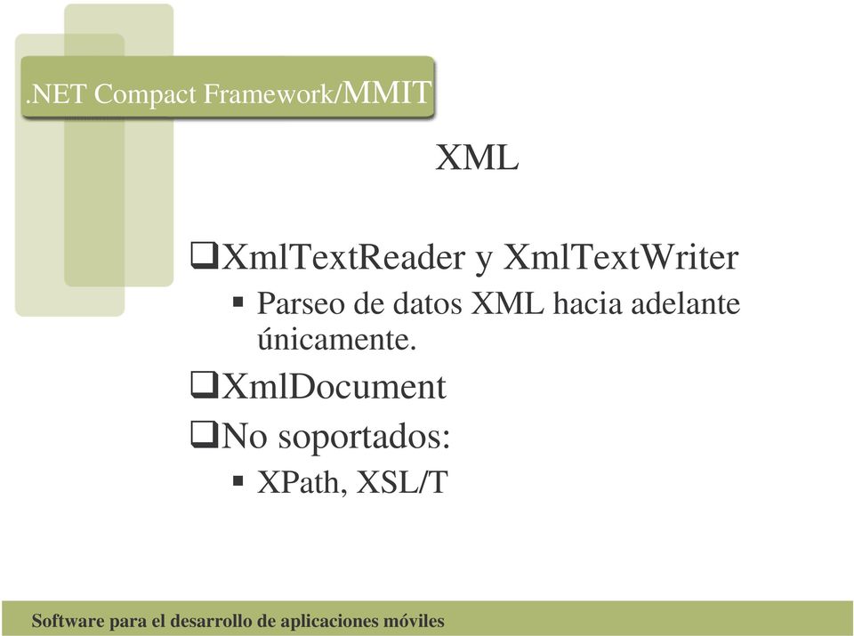 de datos XML hacia adelante