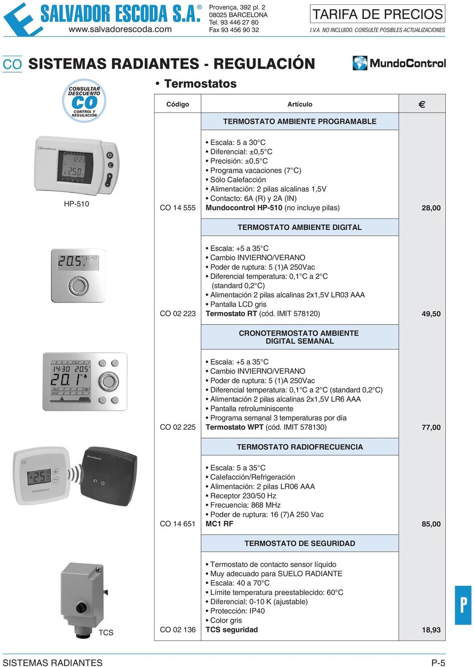 Termostato LCD/PILA AAA- ENERTRES