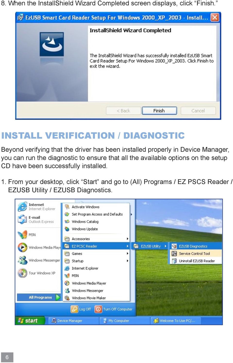 Manager, you can run the diagnostic to ensure that all the available options on the setup CD have been