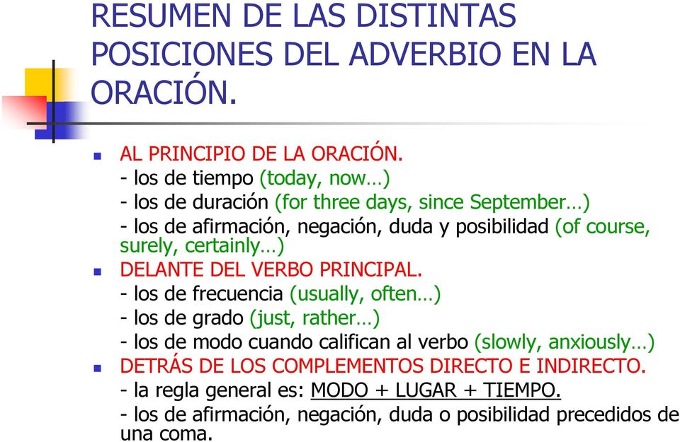 Ingles Unidad 8 El Adverbio Y Las Frases Adverbiales Pdf