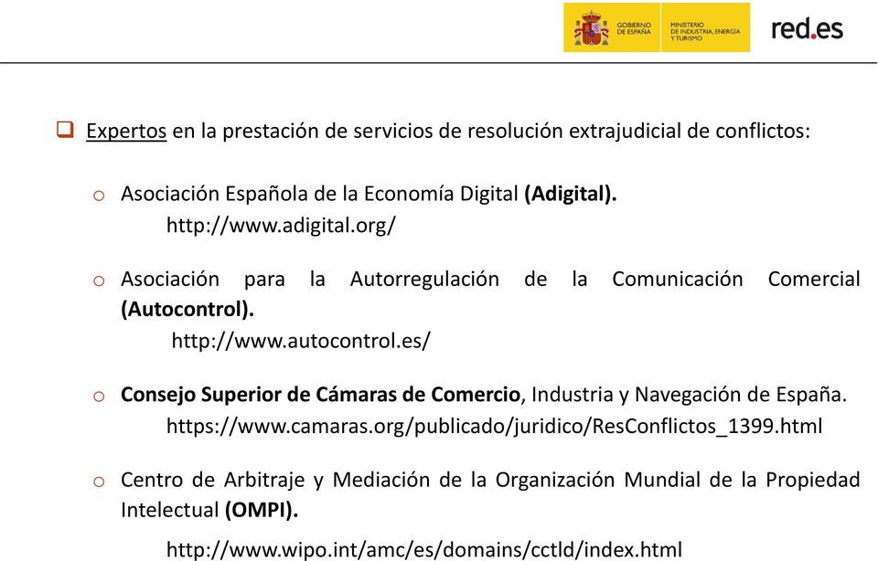 es/ o Consejo Superior de Cámaras de Comercio, Industria y Navegación de España. https://www.camaras.org/publicado/juridico/resconflictos_1399.