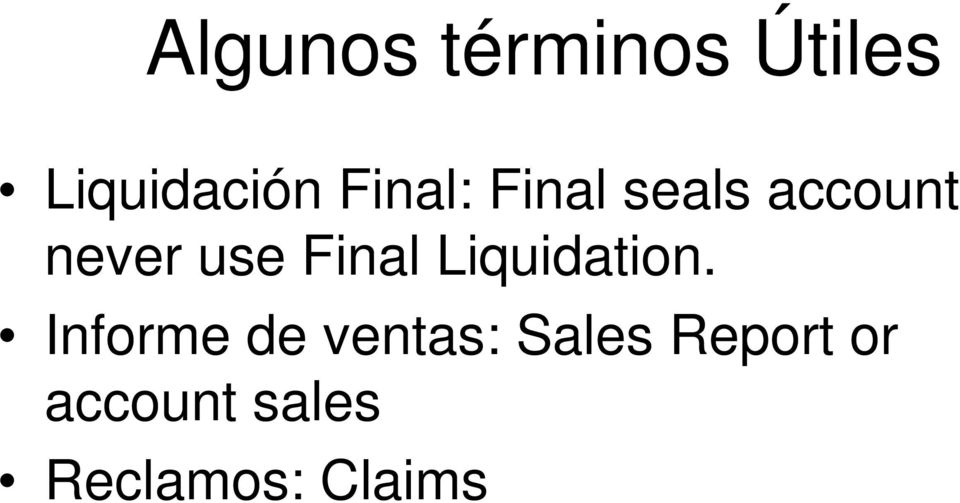 Final Liquidation.