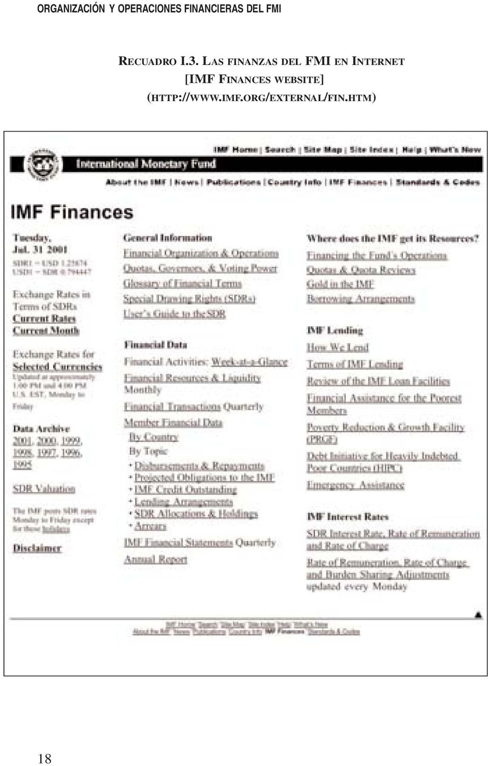 LAS FINANZAS DEL FMI EN INTERNET [IMF