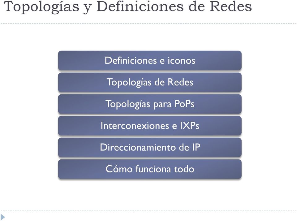Redes Topologías para PoPs