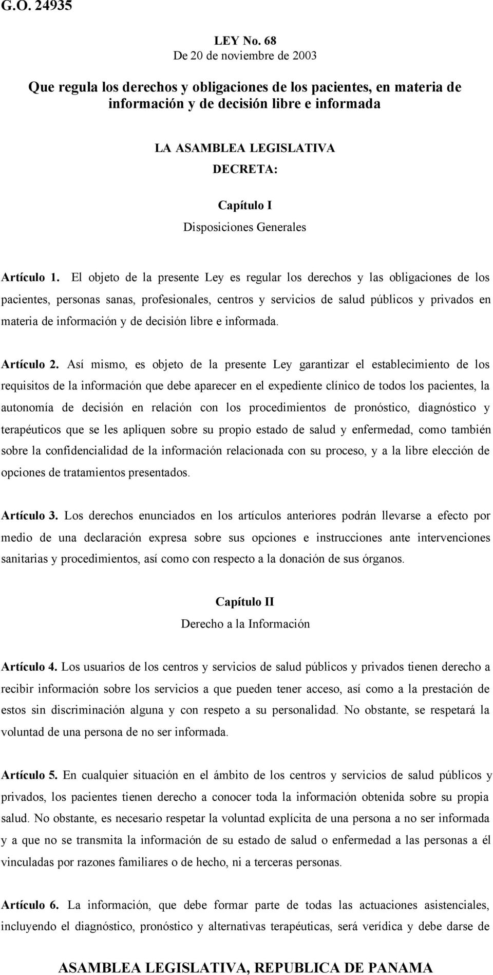 Disposiciones Generales Artículo 1.