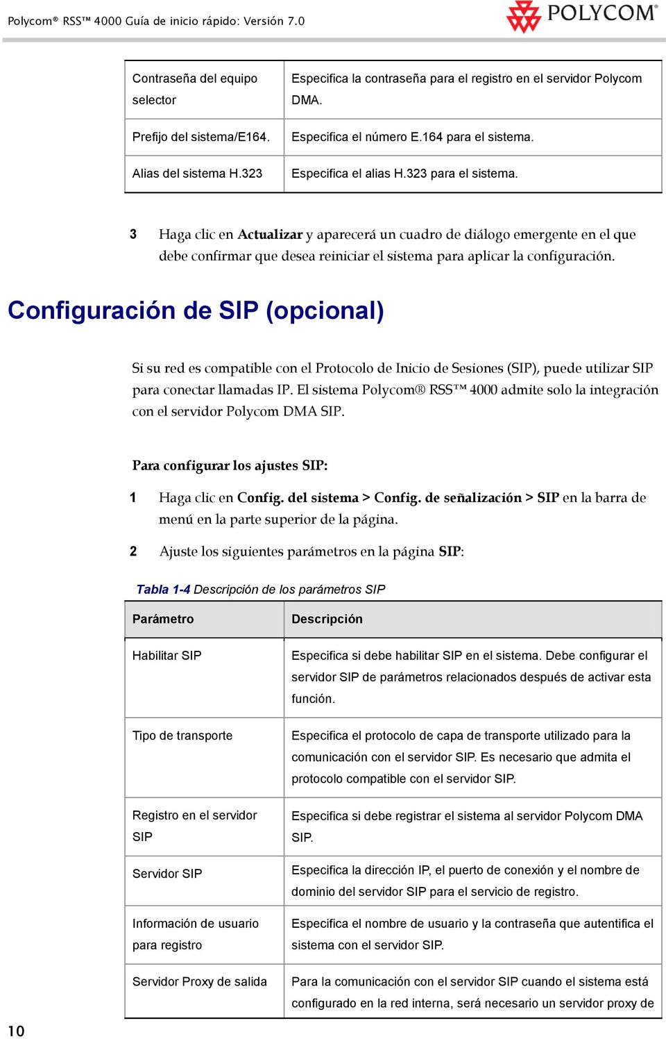 Configuración de SIP (opcional) Si su red es compatible con el Protocolo de Inicio de Sesiones (SIP), puede utilizar SIP para conectar llamadas IP.