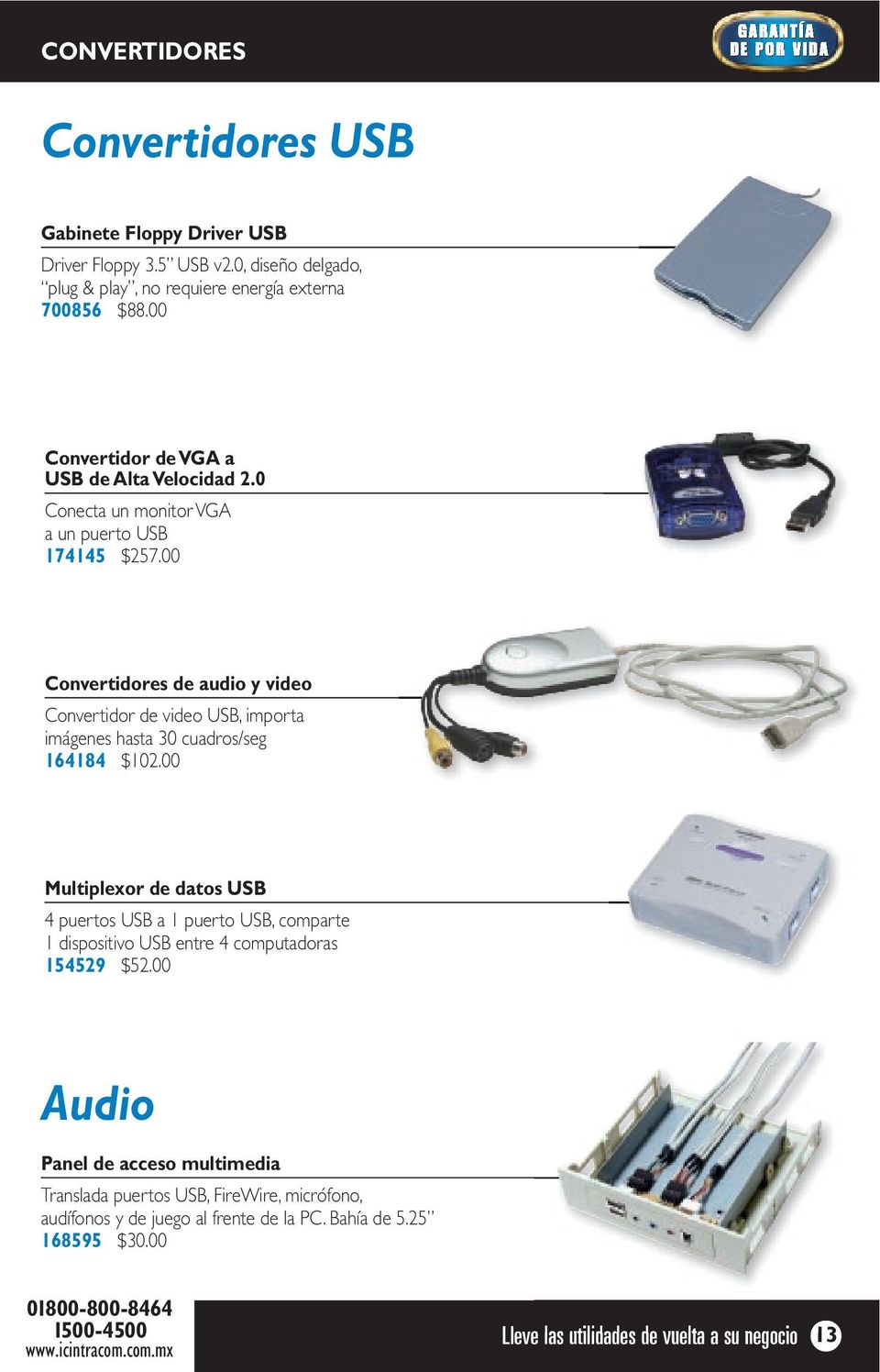00 Convertidores de audio y video Convertidor de video USB, importa imágenes hasta 30 cuadros/seg 164184 $102.