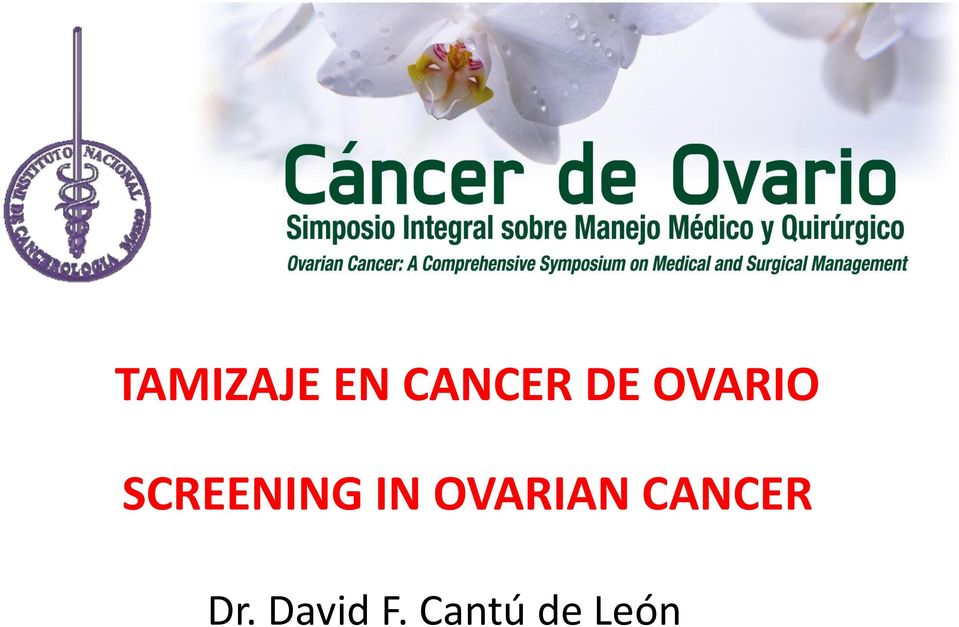 IN OVARIAN CANCER Dr.