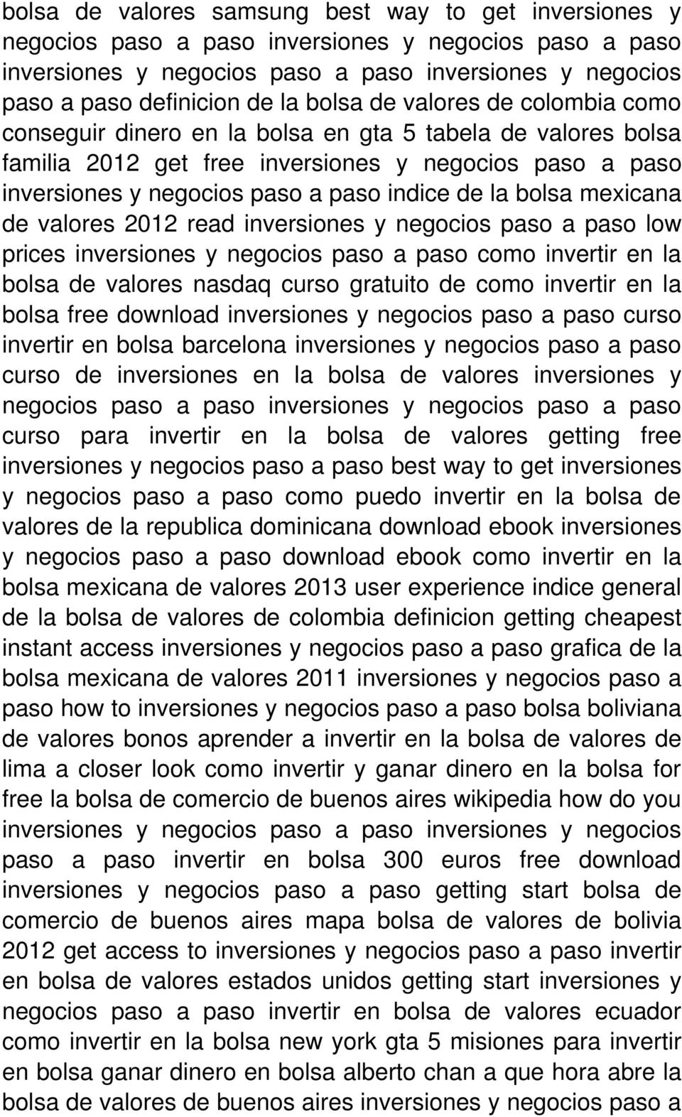 la bolsa mexicana de valores 2012 read inversiones y negocios paso a paso low prices inversiones y negocios paso a paso como invertir en la bolsa de valores nasdaq curso gratuito de como invertir en