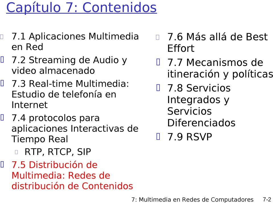 4 protocolos para aplicaciones Interactivas de Tiempo Real RTP, RTCP, SIP 7.
