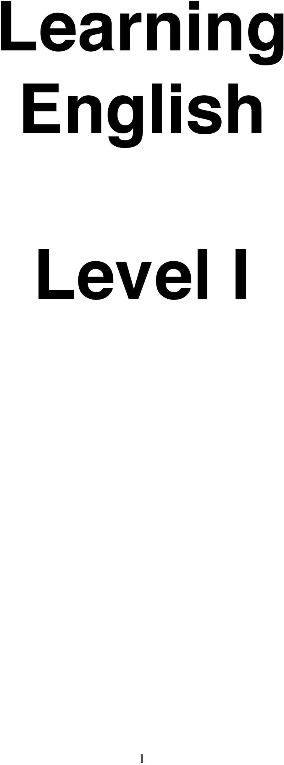 Level I 1