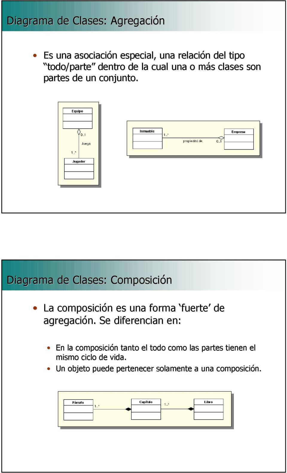13 Diagrama de Clases: Composición La composición es una forma fuerte de agregación.