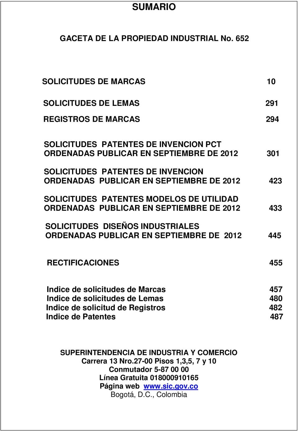ORDENADAS PUBLICAR EN SEPTIEMBRE DE 2012 423 SOLICITUDES PATENTES MODELOS DE UTILIDAD ORDENADAS PUBLICAR EN SEPTIEMBRE DE 2012 433 SOLICITUDES DISEÑOS INDUSTRIALES ORDENADAS PUBLICAR EN