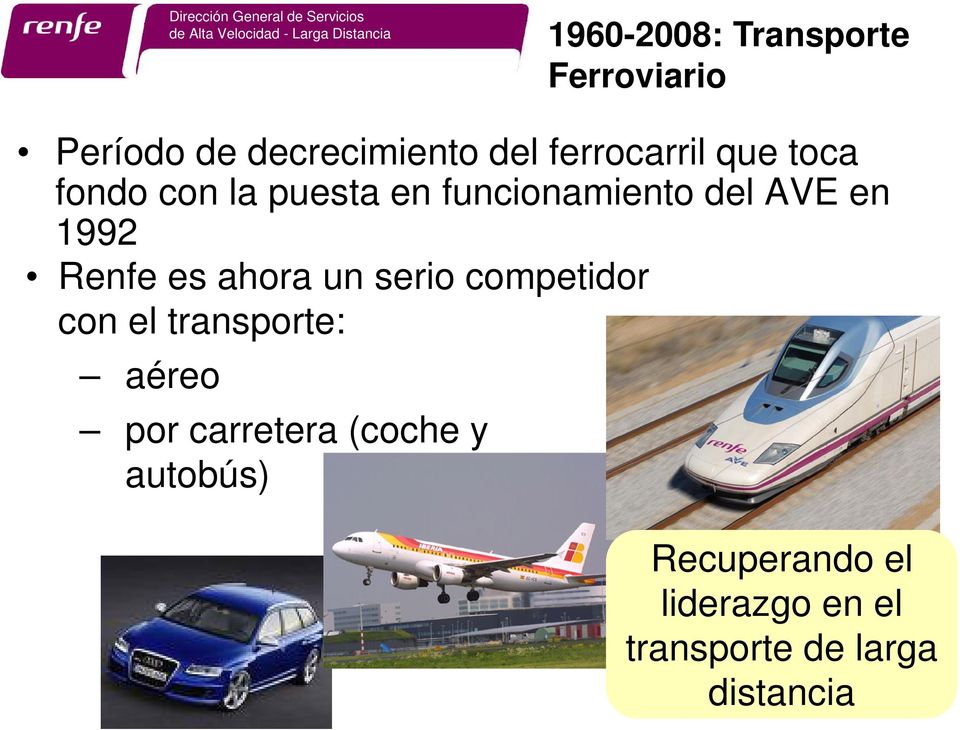 1992 Renfe es ahora un serio competidor con el transporte: aéreo por