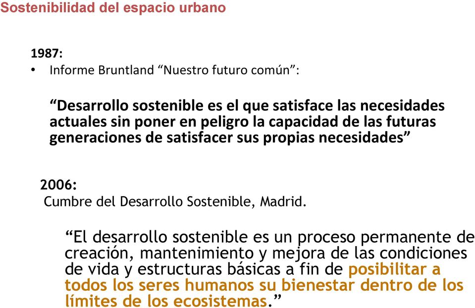 Cumbre del Desarrollo Sostenible, Madrid.