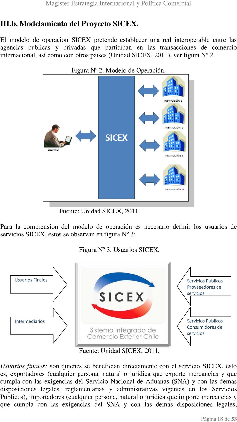 (Unidad SICEX, 2011), ver figura Nº 2. Figura Nº 2. Modelo de Operación. Fuente: Unidad SICEX, 2011.