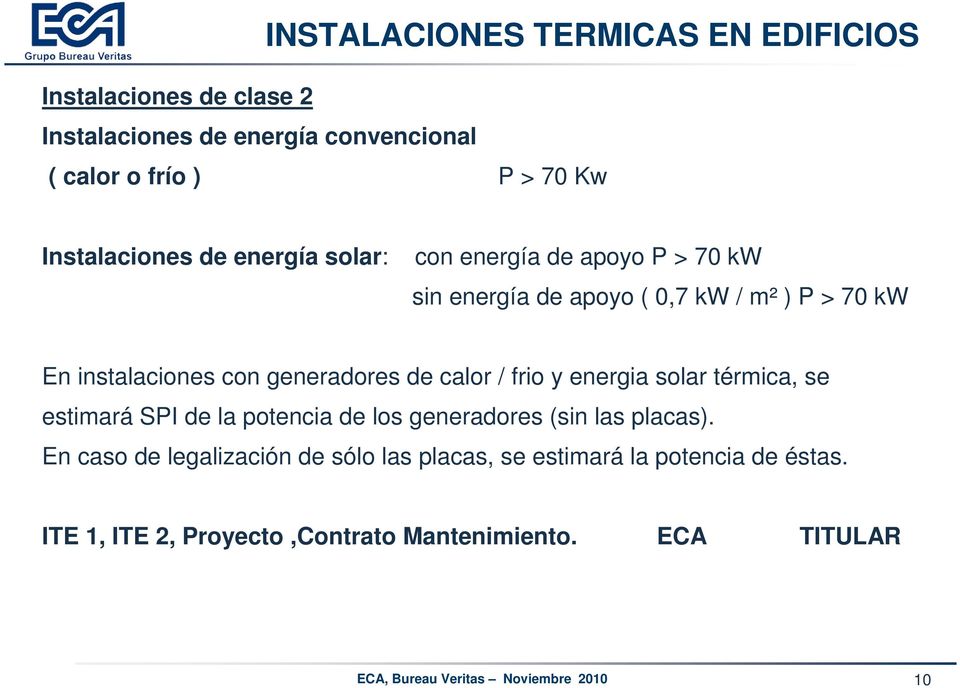 calor / frio y energia solar térmica, se estimará SPI de la potencia de los generadores (sin las placas).