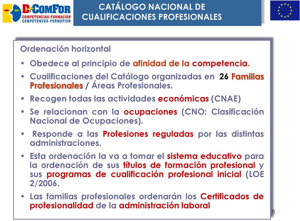 Recogen todas las actividades económicas (CNAE) Se relacionan con la ocupaciones (CNO: Clasificación Nacional de Ocupaciones).
