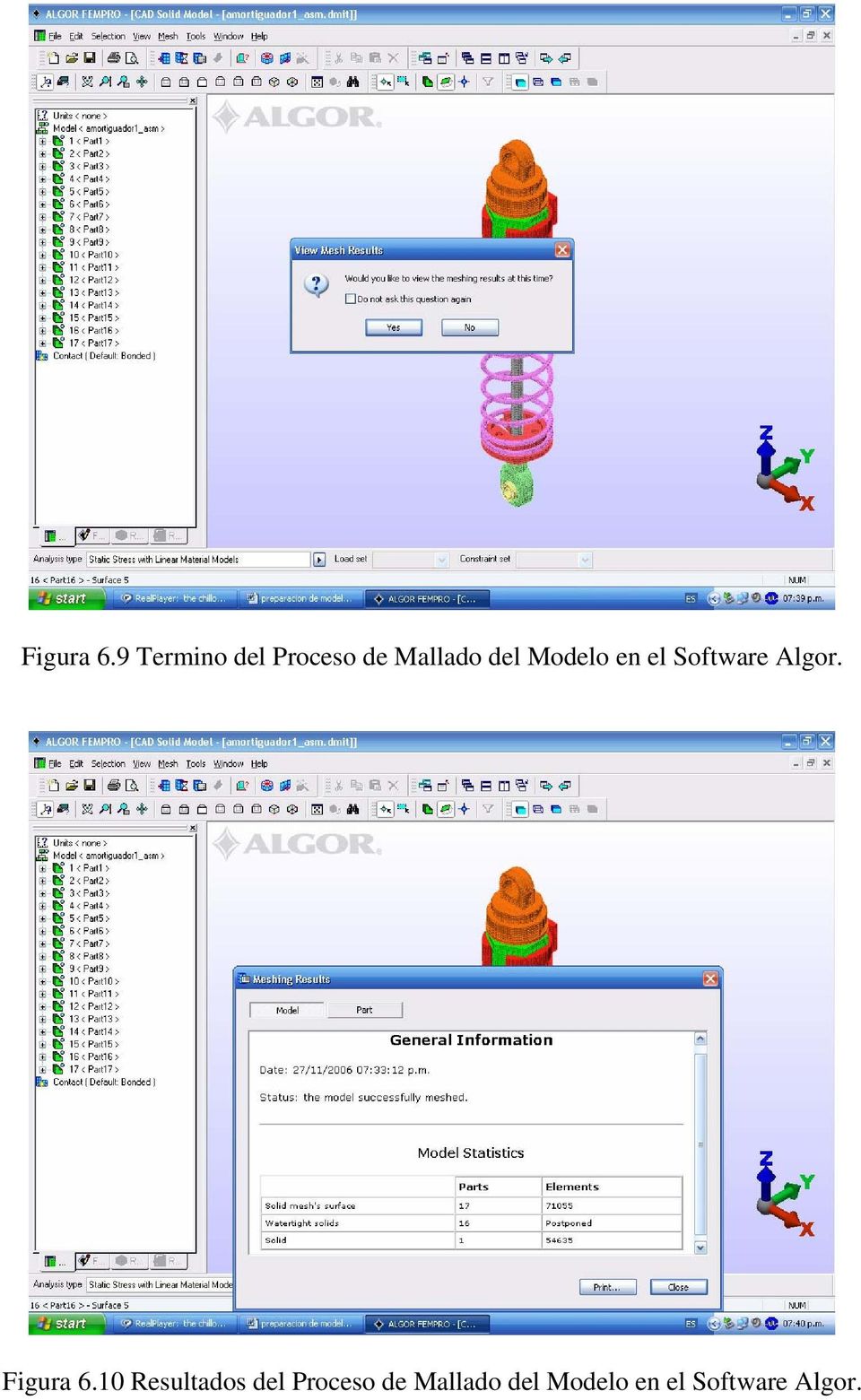Modelo en el Software Algor.