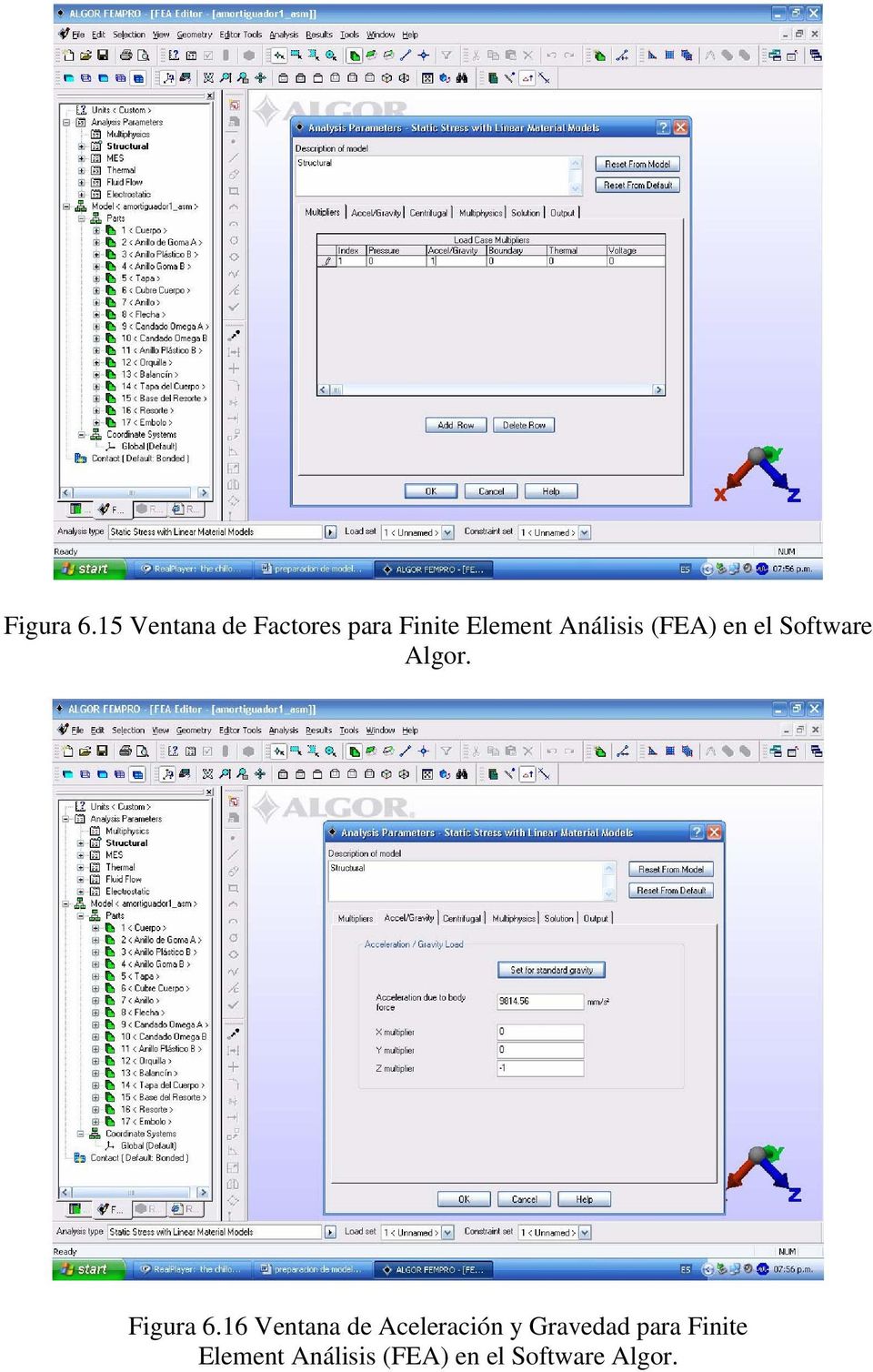 Análisis (FEA) en el Software Algor.