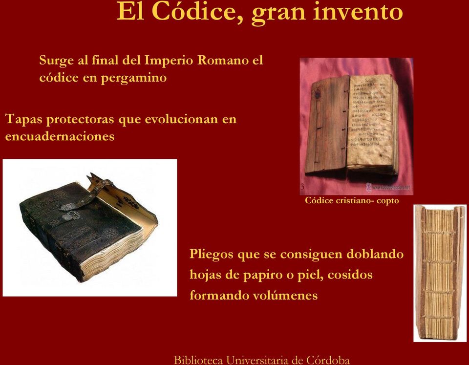 encuadernaciones 3 Códice cristiano- copto Pliegos que se