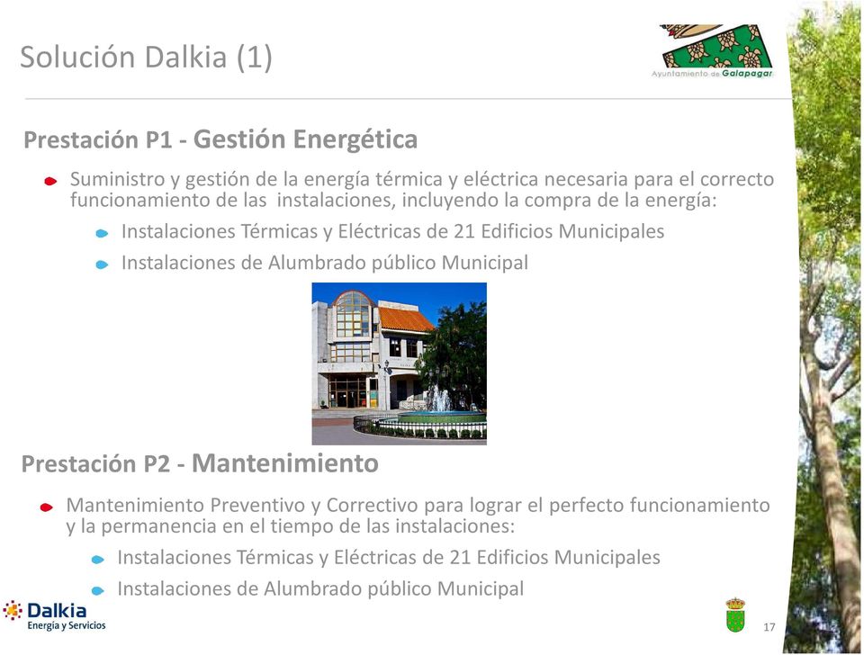 Instalaciones de Alumbrado público Municipal Prestación P2 - Mantenimiento Mantenimiento Preventivo y Correctivo para lograr el perfecto