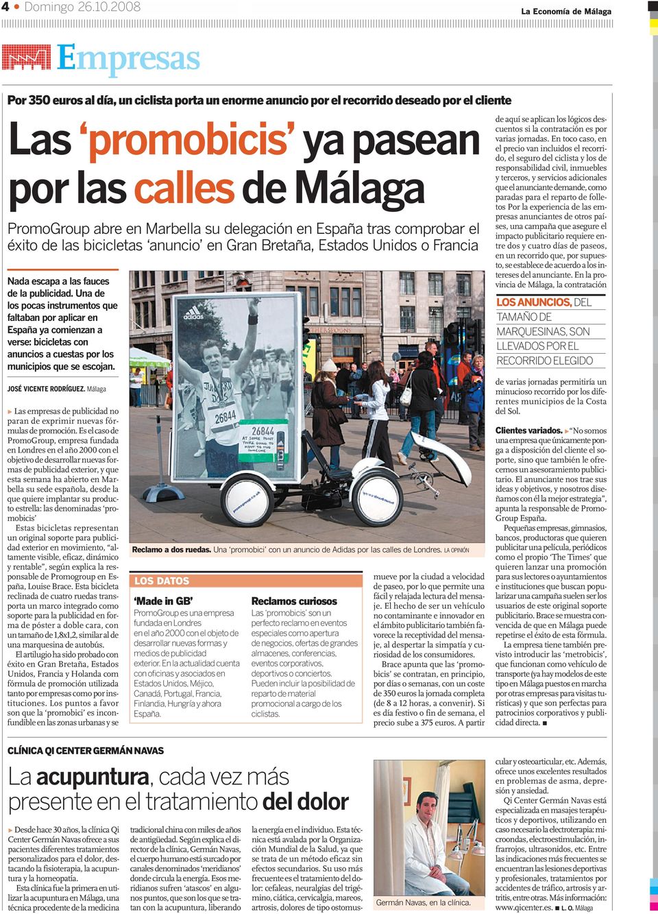 en Marbella su delegación en España tras comprobar el éxito de las bicicletas anuncio en Gran Bretaña, Estados Unidos o Francia Nada escapa a las fauces de la publicidad.