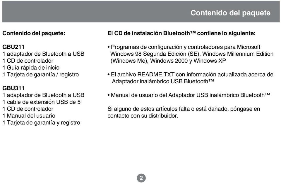 configuración y controladores para Microsoft Windows 98 Segunda Edición (SE), Windows Millennium Edition (Windows Me), Windows 2000 y Windows XP El archivo README.