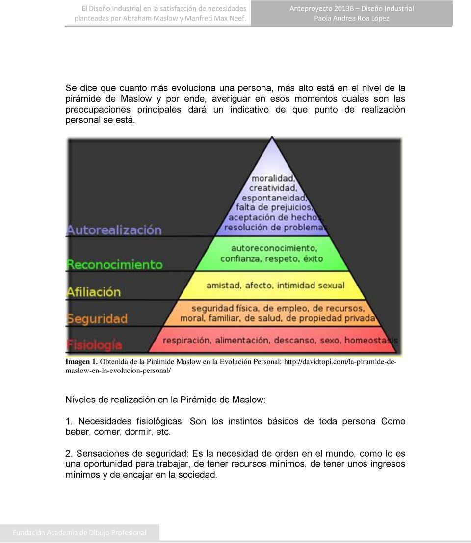 com/la-piramide-demaslow-en-la-evolucion-personal/ Niveles de realización en la Pirámide de Maslow: 1.