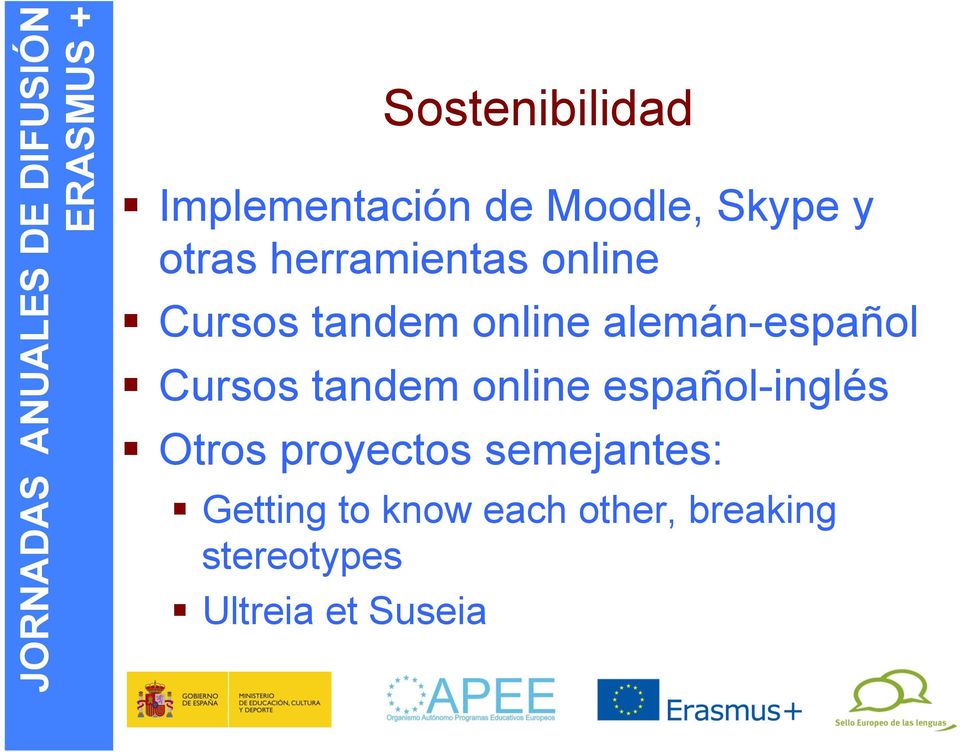 Cursos tandem online español-inglés Otros proyectos