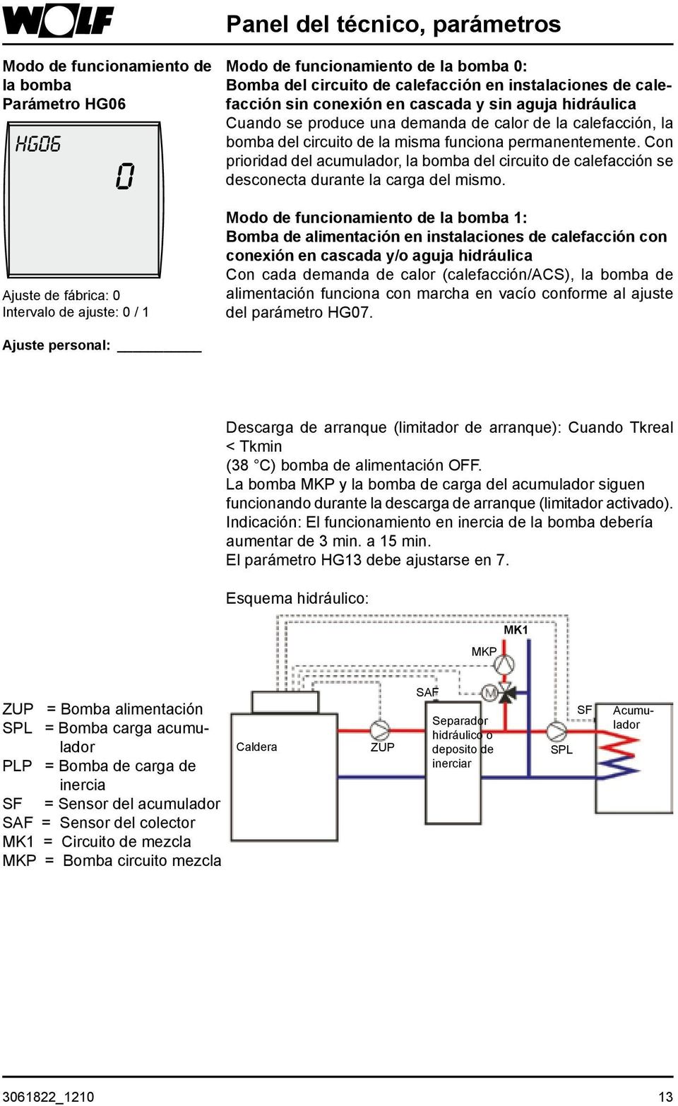 permanentemente. Con prioridad del acumulador, la bomba del circuito de calefacción se desconecta durante la carga del mismo.