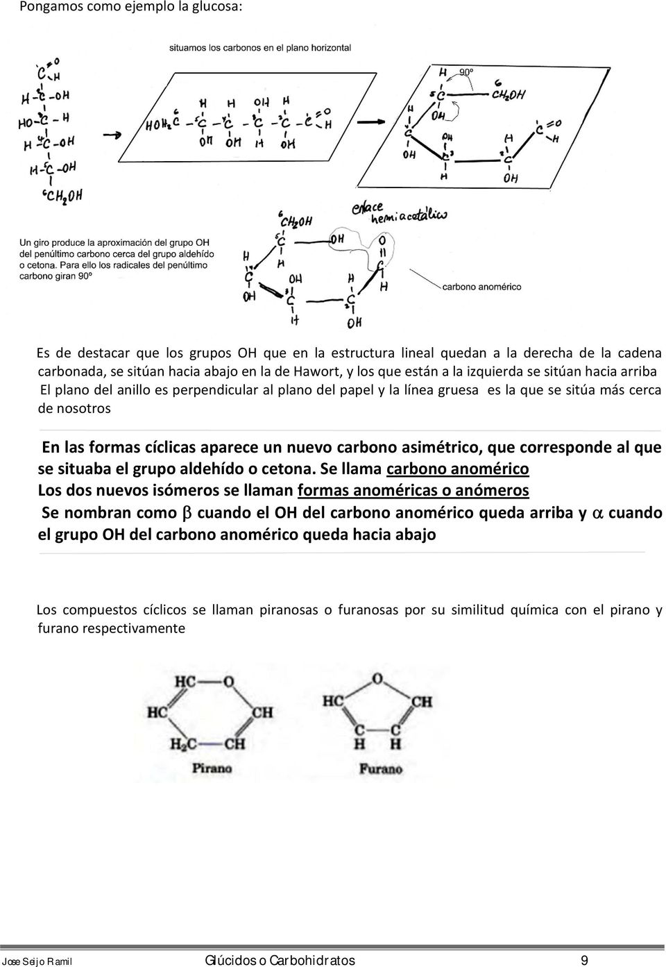 asimétrico, que corresponde al que se situaba el grupo aldehído o cetona.